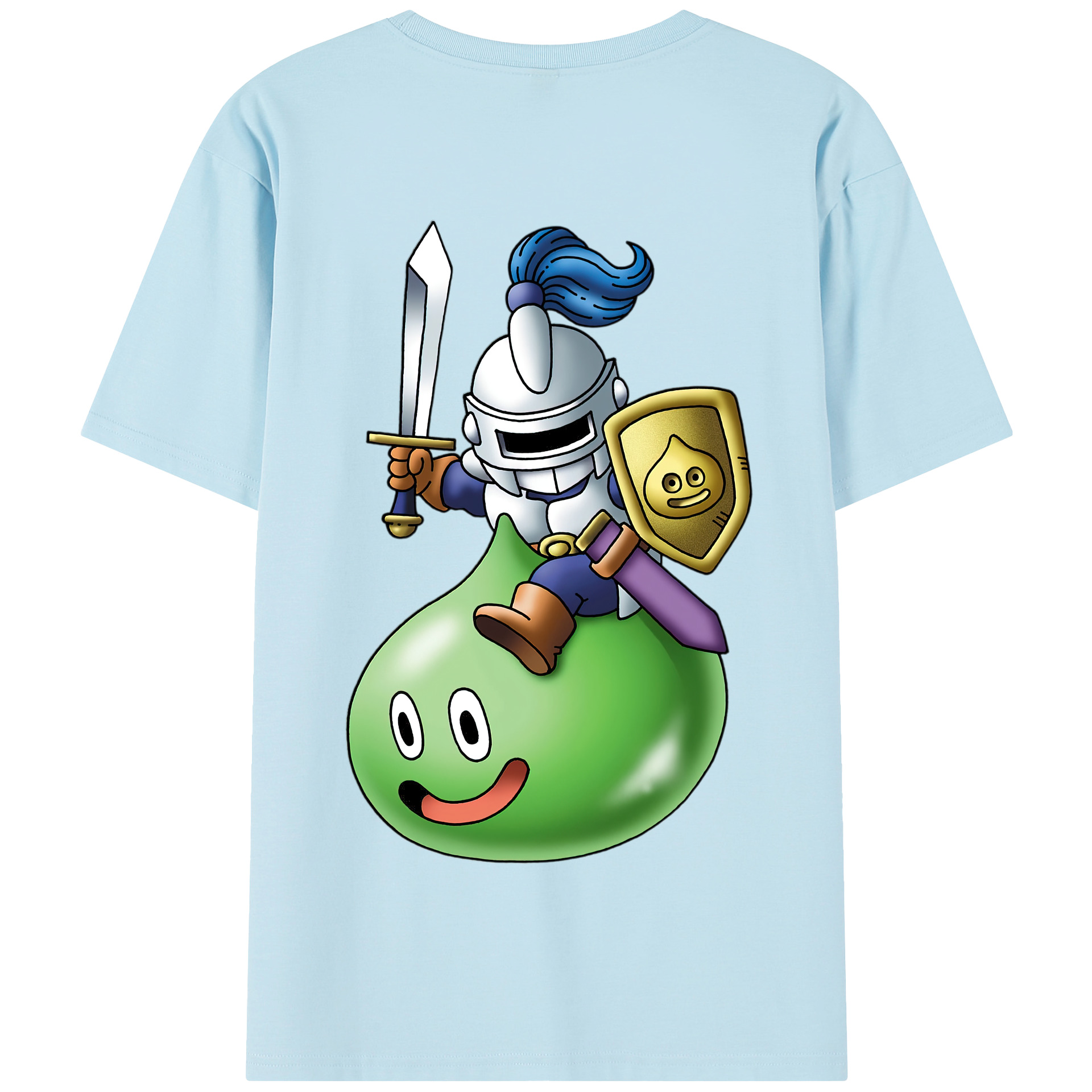 （画像用） ドラゴンクエスト Doragon Kuesuto Dragon Quest 綿100％半袖Tシャツ（背面プリント）